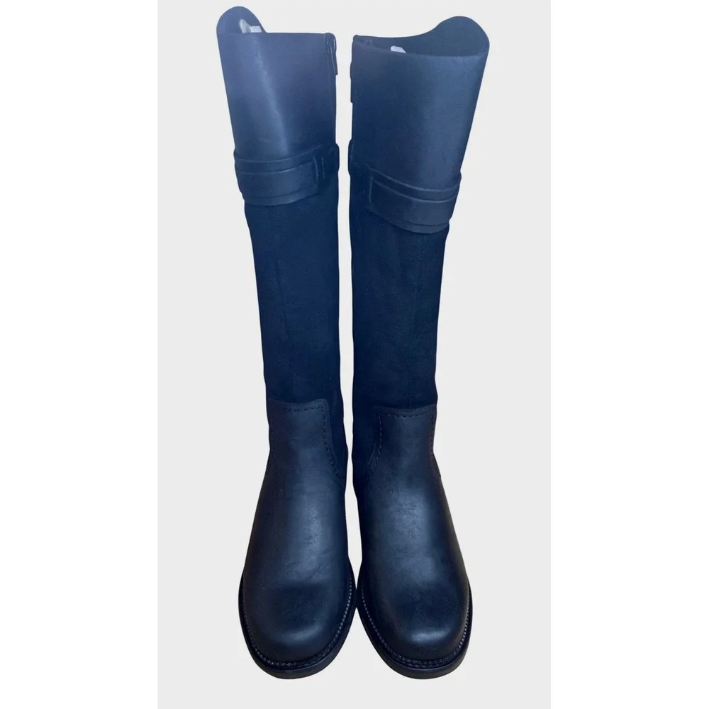 Clarks Womens‎ Black Leather Suede Tall Knee High Riding Boots Size 7.5 NEW